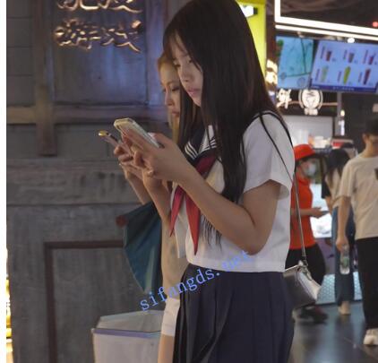 (BC-AA-422)水手服jk小姐姐逛宠物店..过膝袜配粉内前后拍