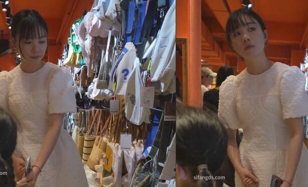 ⚫️大神4K抄底，宽松白裙宝妈美少妇逛街，干净微透白内正面露黑色