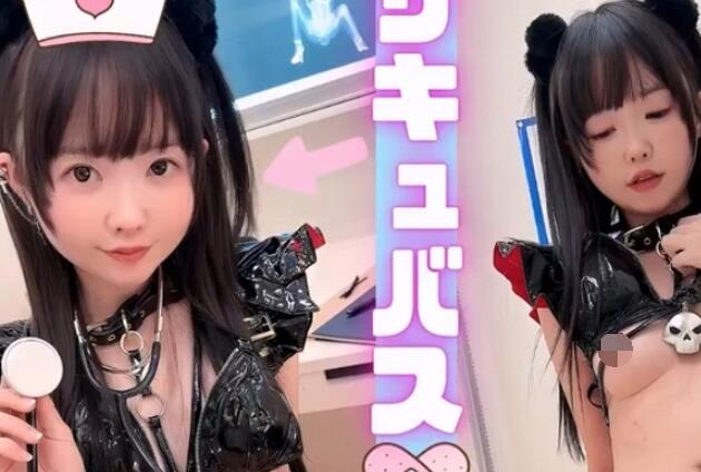 ⚫️11月新品，天生萝莉体福利姬【yurinslittlepeach】万圣节情趣装保健室中出