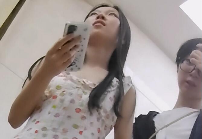 『D·D』-207-波点连衣裙，学生妹，浅紫反光内